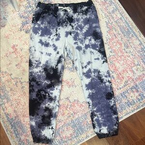 Men’s  Tie-Dye Jogger Pants - Black, Blue, and White
